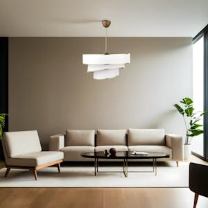 Suspension moderne blanche - abat-jour triple, moderne ZURICH